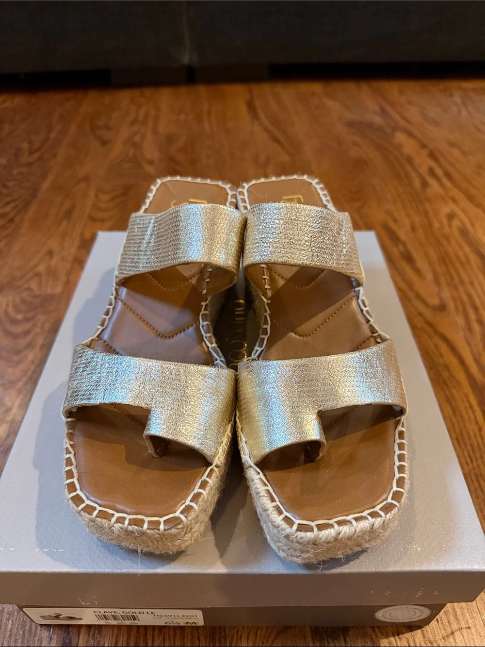 Franco Sarto Clave Wedge Sandals - Gold Espadrille Wedge